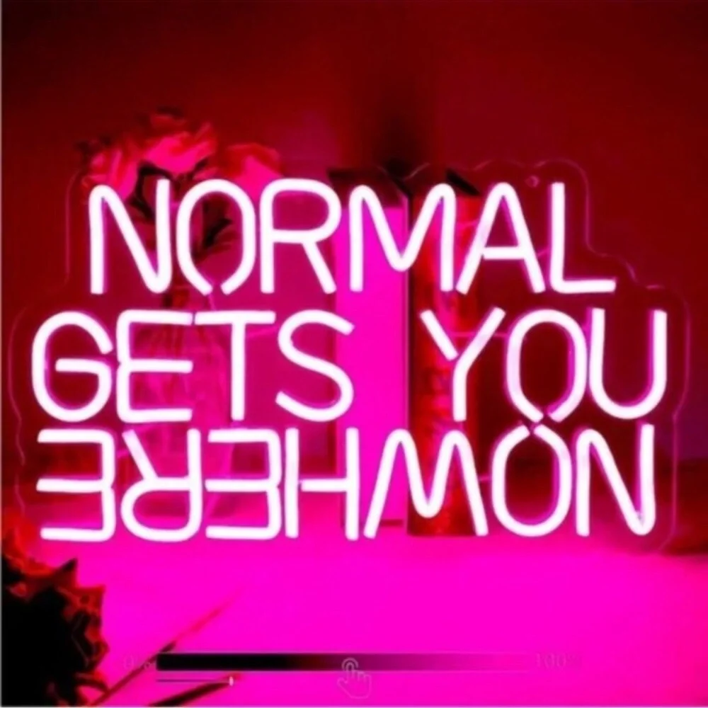 NORMAL GETS YOU NOWHERE Red Neon Light LED Wall Indoor Outdoor Room Cute Decor - Picture 5 of 5